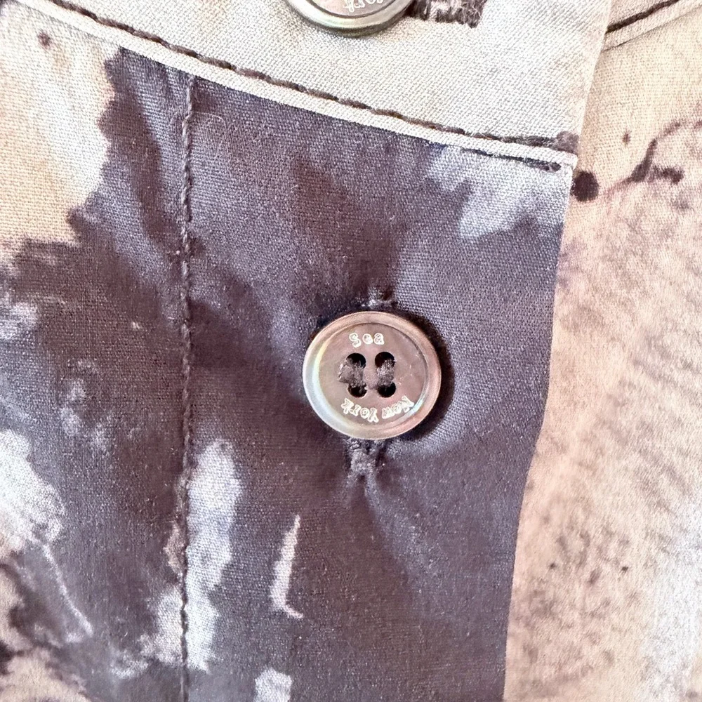 Sea NY Tie-Dye Black and White Shirt Dress with Belt - Picture 4 of 4